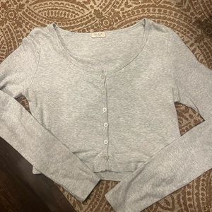 John Galt Gray Button Down Long Sleeve